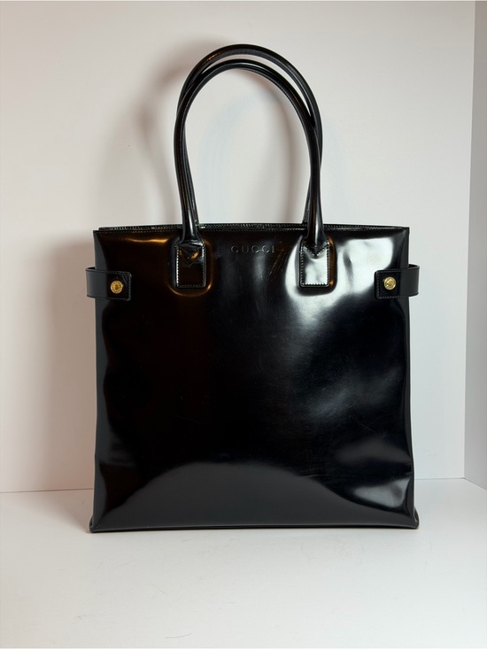 Gucci Handbags - Vintage Gucci Black Patent Leather Shopper Tote Bag